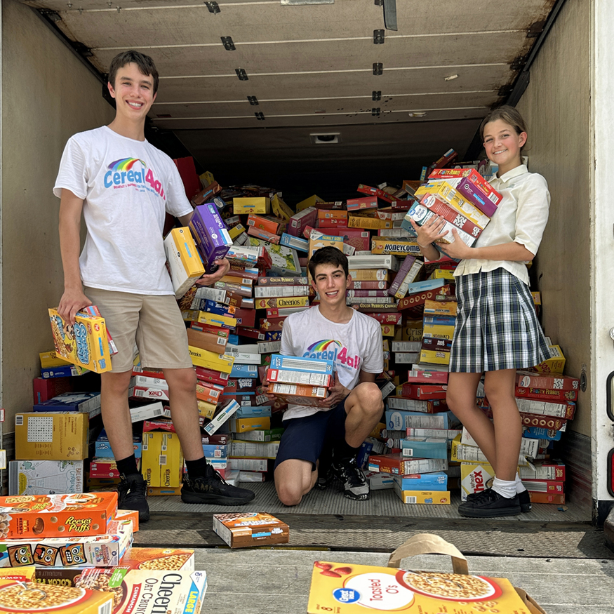 Cereal4all Founders Luke and Jett with Student Ambassador Hanna Hawkinson